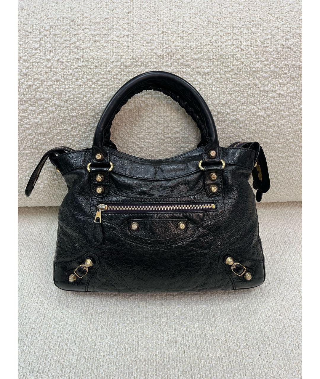 BALENCIAGA Черная кожаная сумка с короткими ручками, фото 9