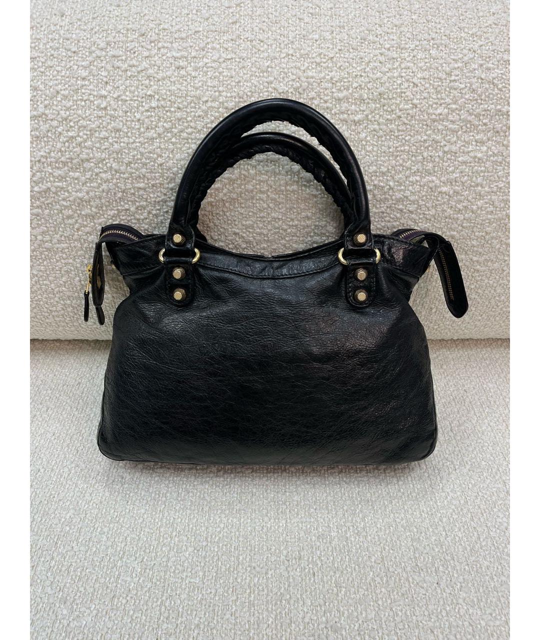 BALENCIAGA Черная кожаная сумка с короткими ручками, фото 3