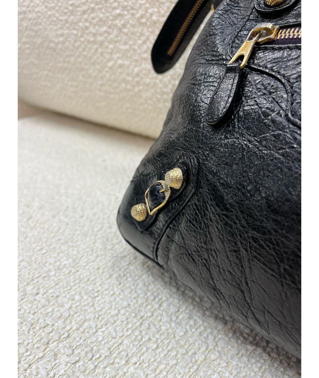 BALENCIAGA Черная кожаная сумка с короткими ручками, фото 8