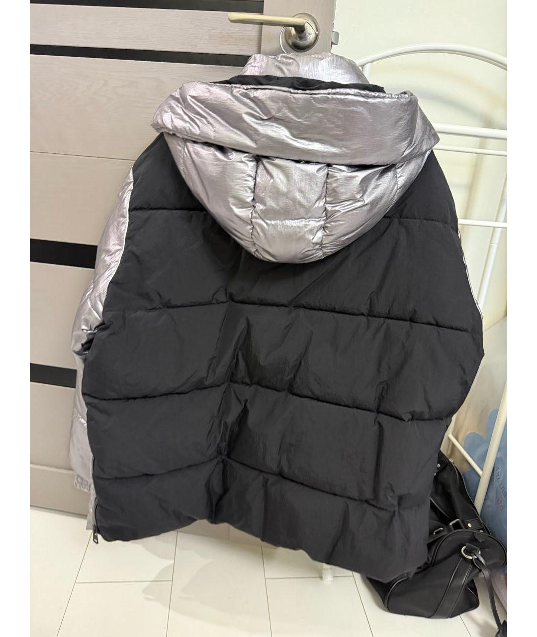 CALVIN KLEIN Серебряная полиамидовая куртка, фото 2