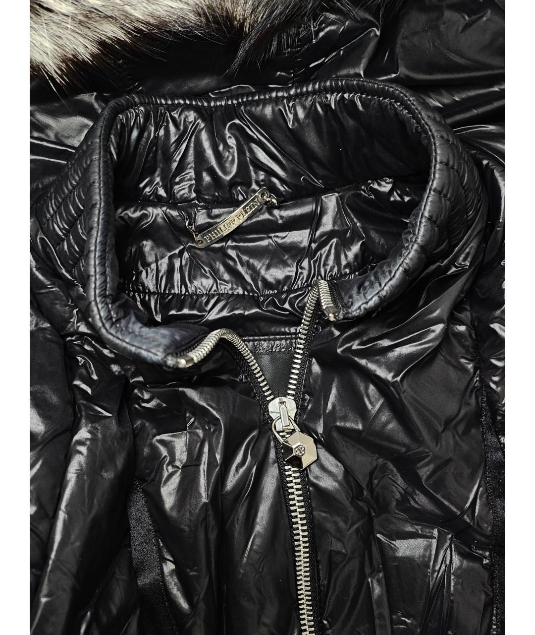 PHILIPP PLEIN Черный полиамидовый пуховик, фото 5