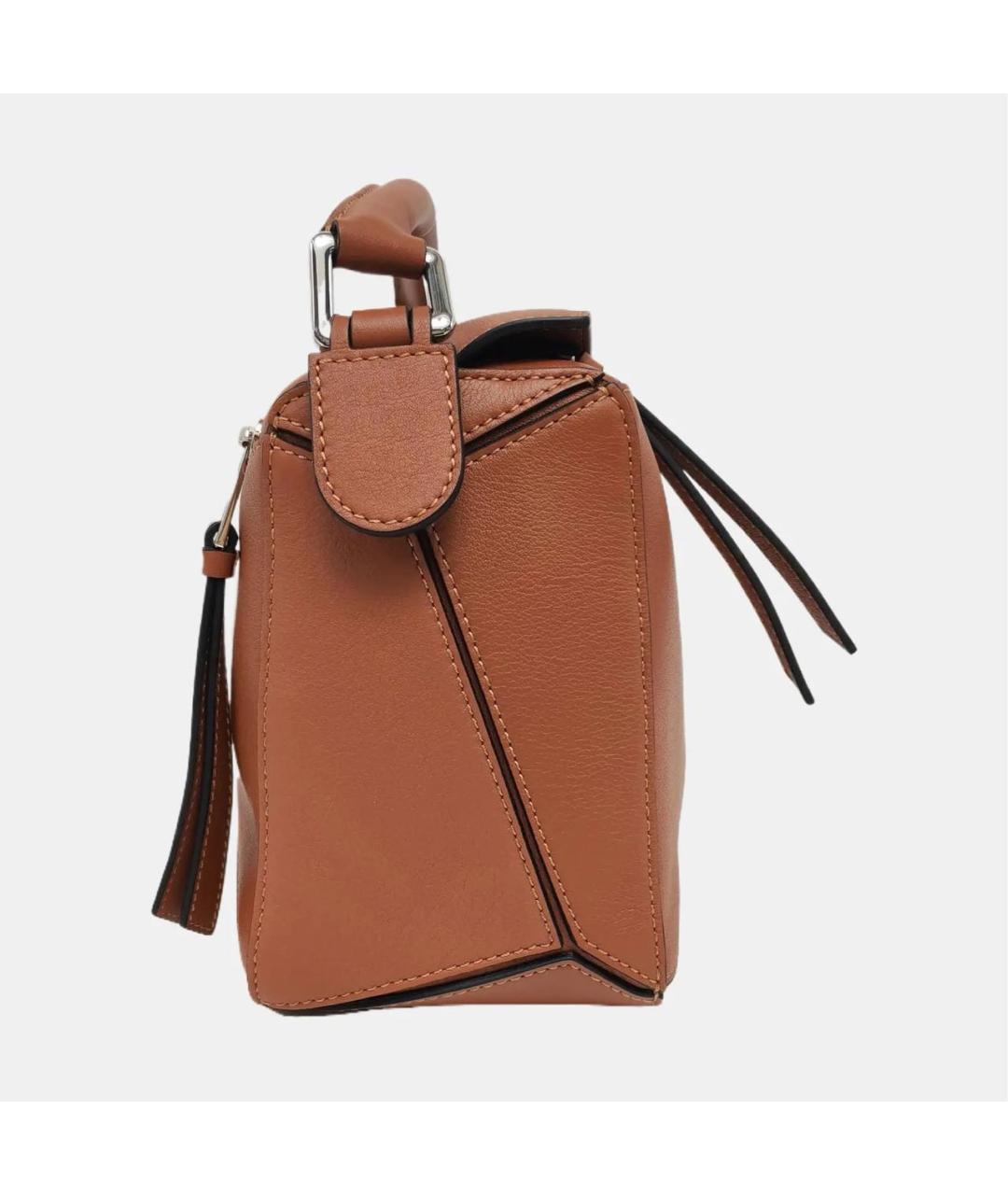 LOEWE Коричневая кожаная сумка через плечо, фото 3