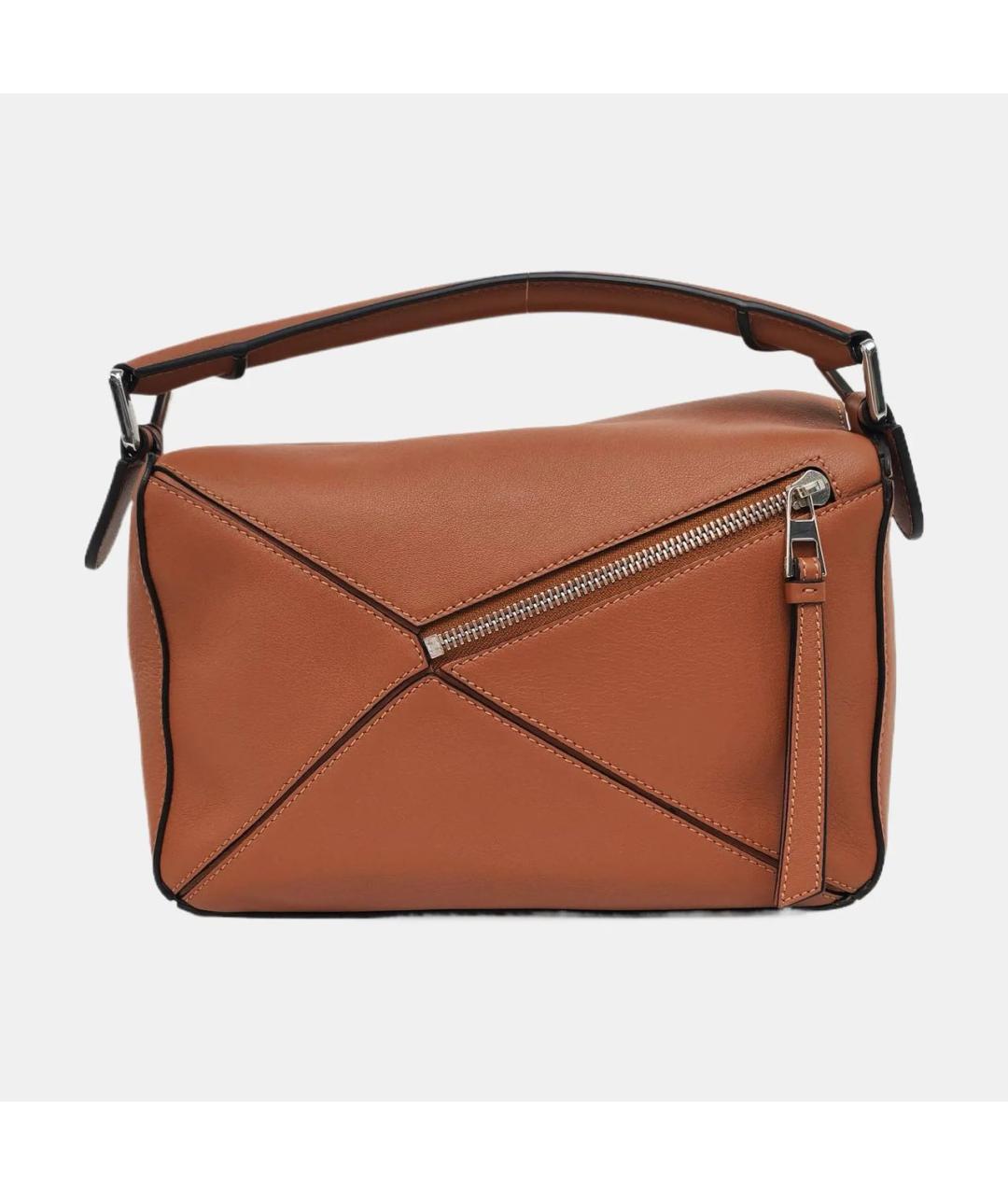 LOEWE Коричневая кожаная сумка через плечо, фото 4