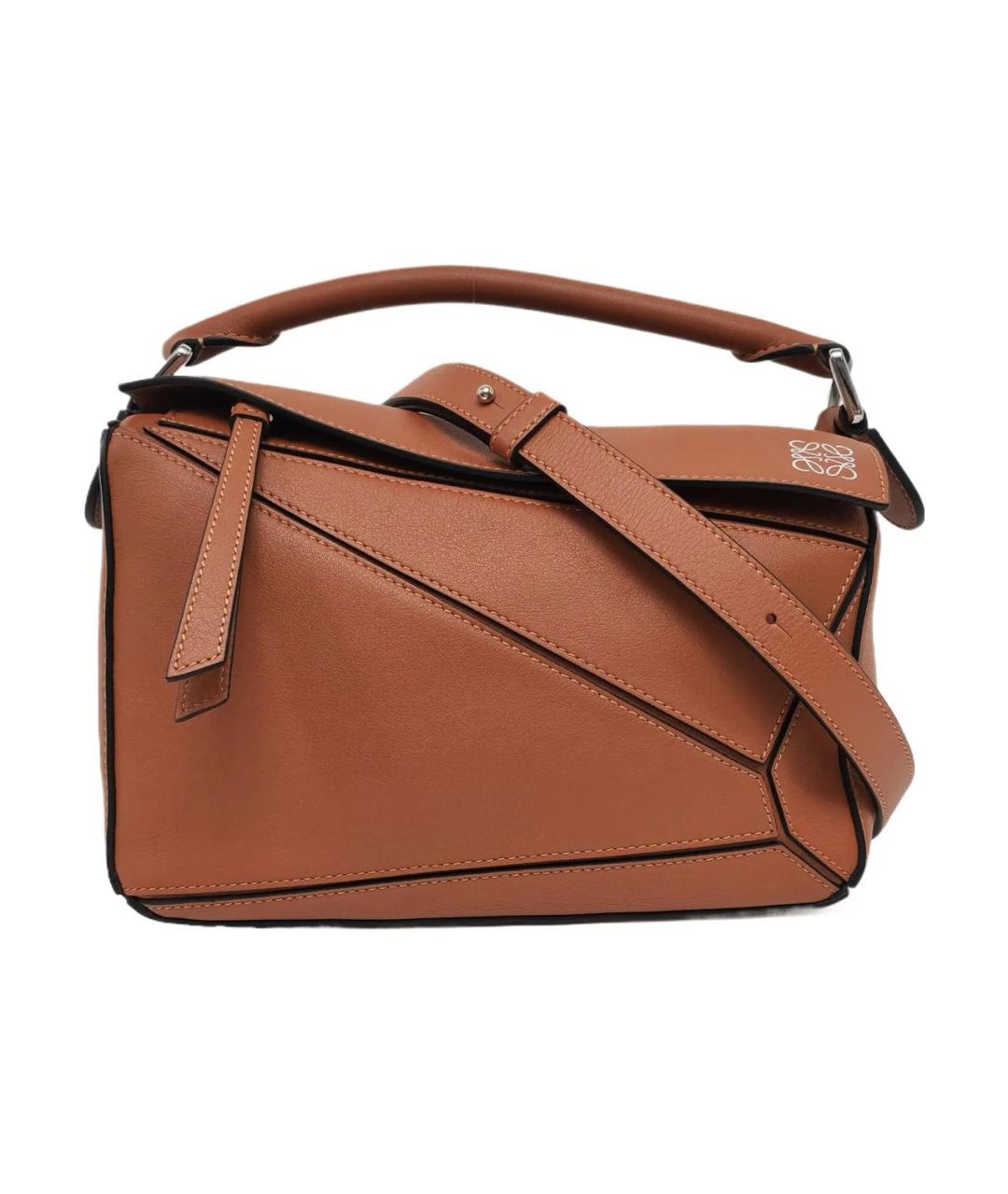 LOEWE Коричневая кожаная сумка через плечо, фото 1