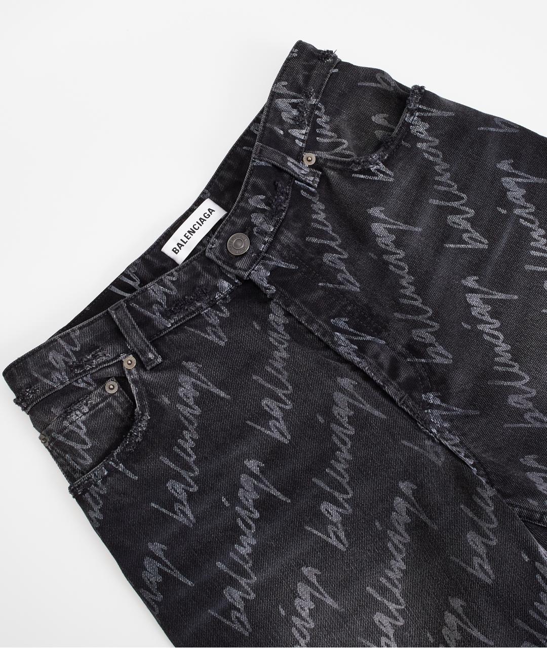 BALENCIAGA Черные хлопковые прямые джинсы, фото 3