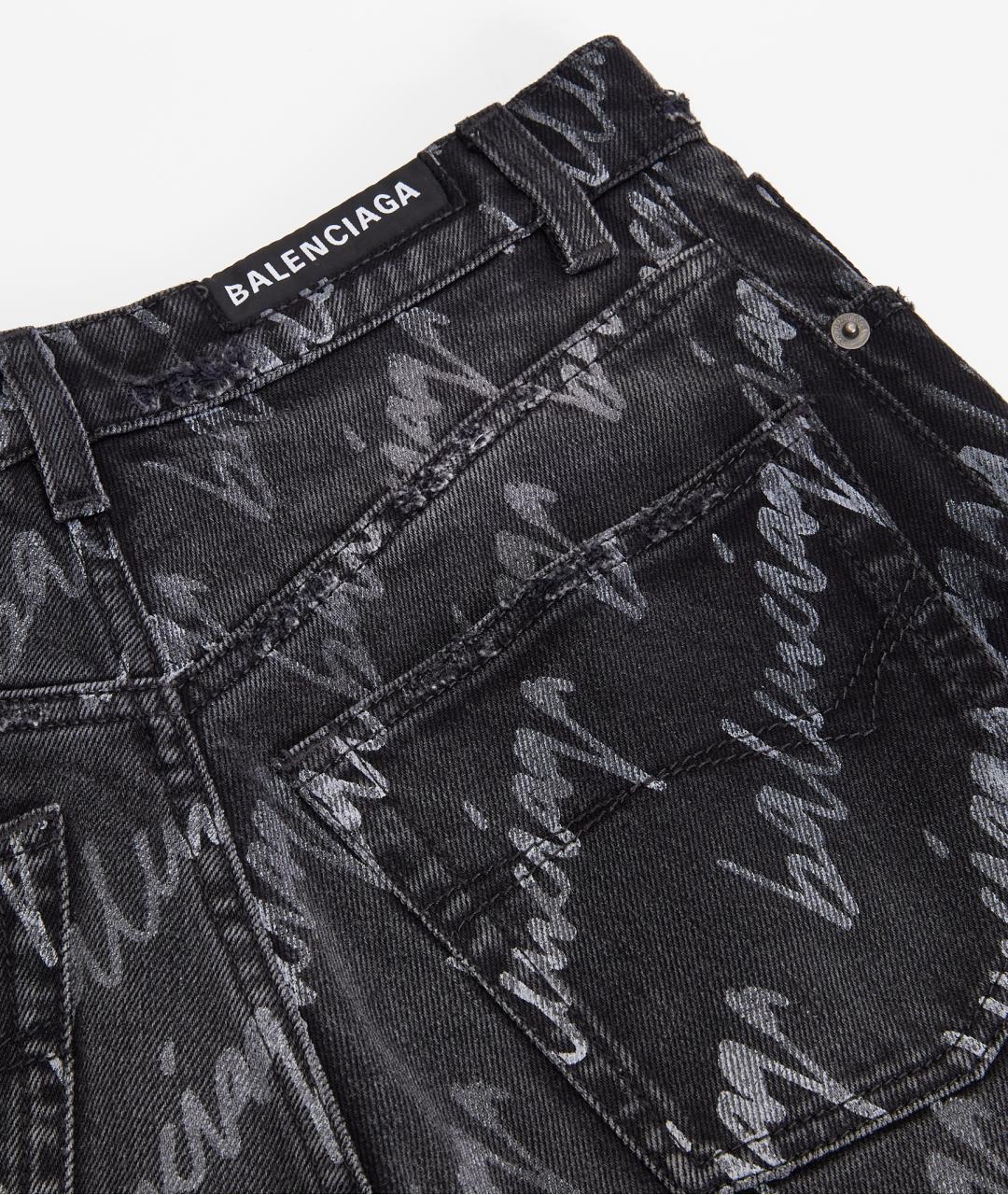 BALENCIAGA Черные хлопковые прямые джинсы, фото 5