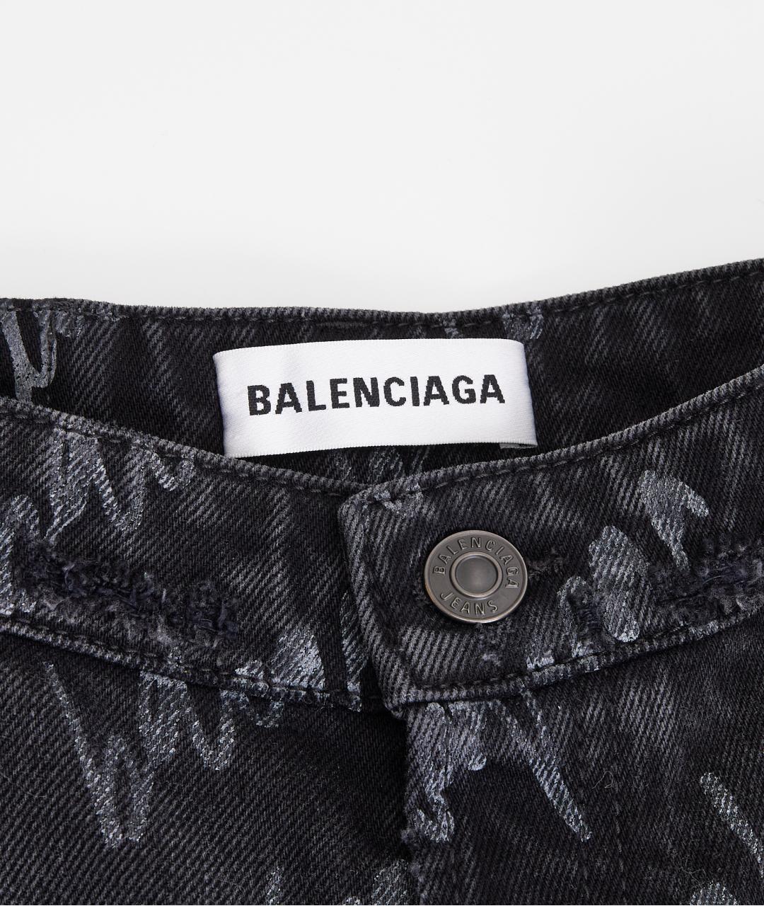 BALENCIAGA Черные хлопковые прямые джинсы, фото 4