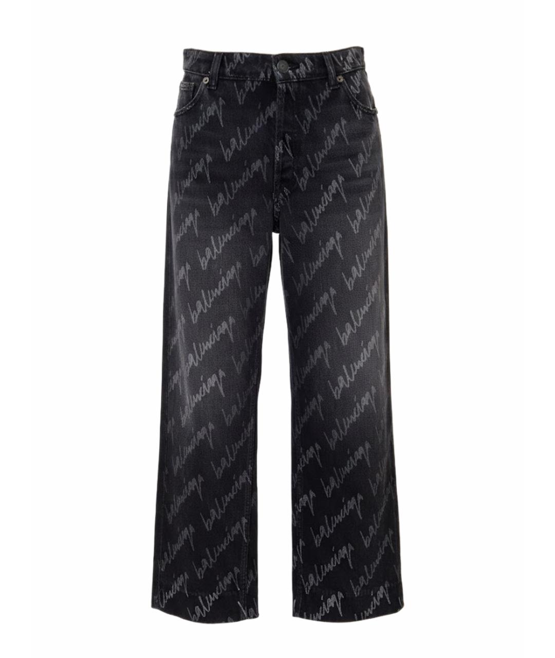 BALENCIAGA Черные хлопковые прямые джинсы, фото 1