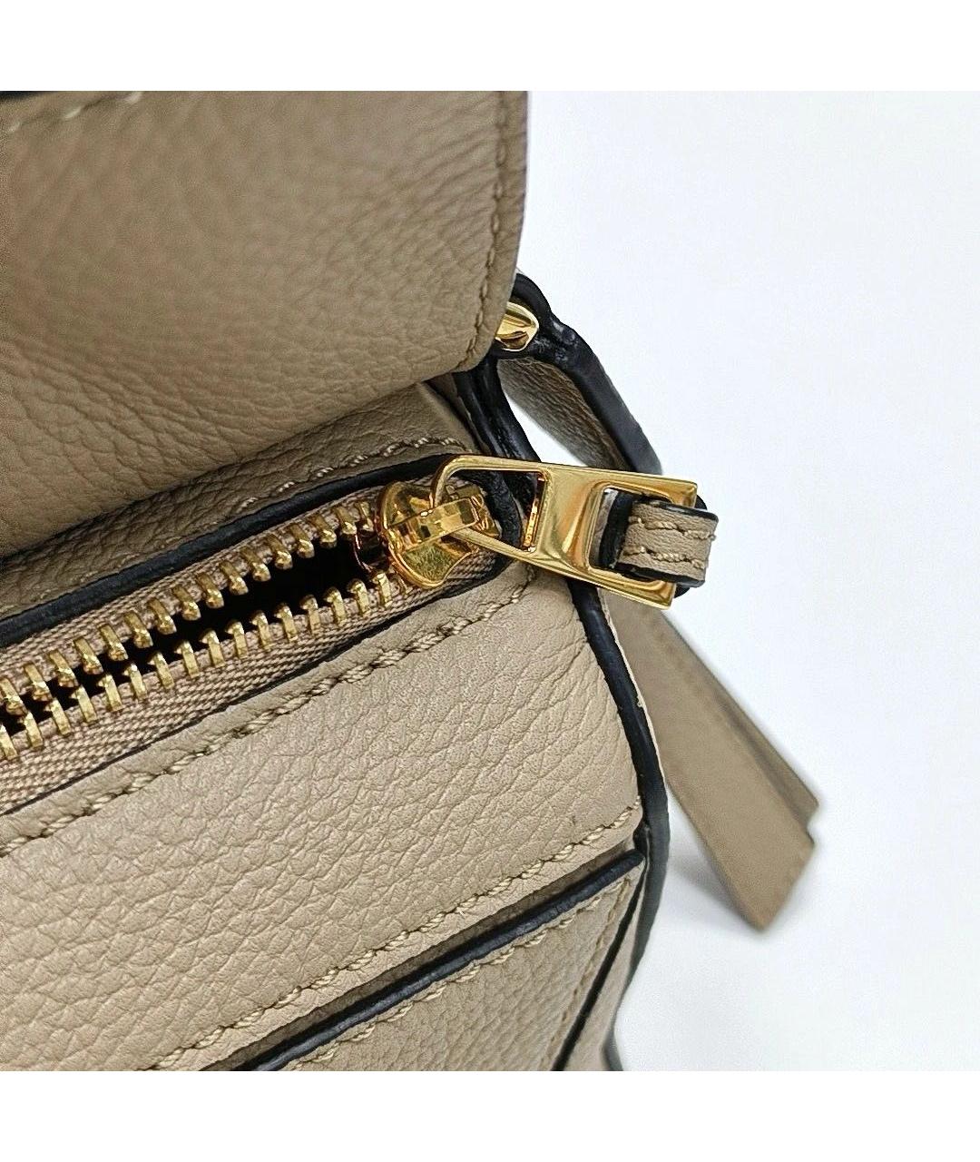 LOEWE Бежевая кожаная сумка через плечо, фото 6