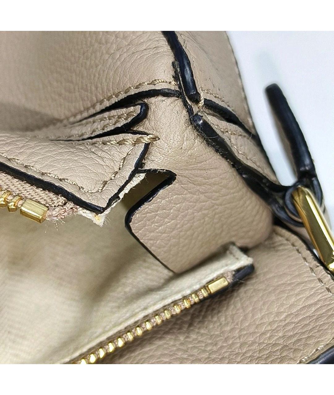 LOEWE Бежевая кожаная сумка через плечо, фото 5