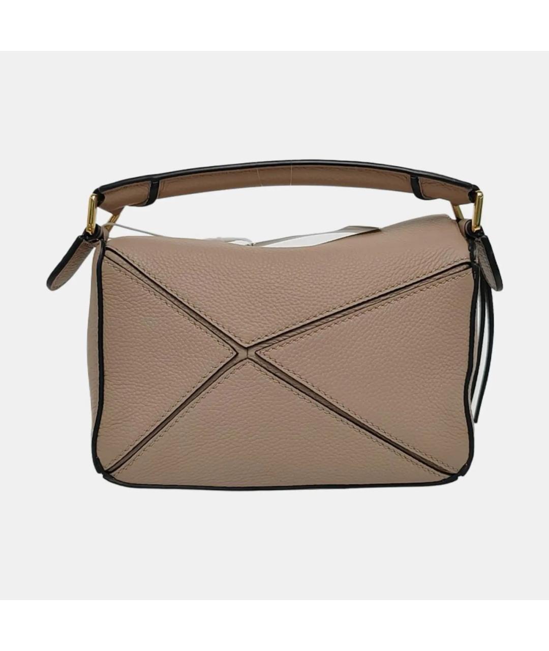 LOEWE Бежевая кожаная сумка через плечо, фото 4