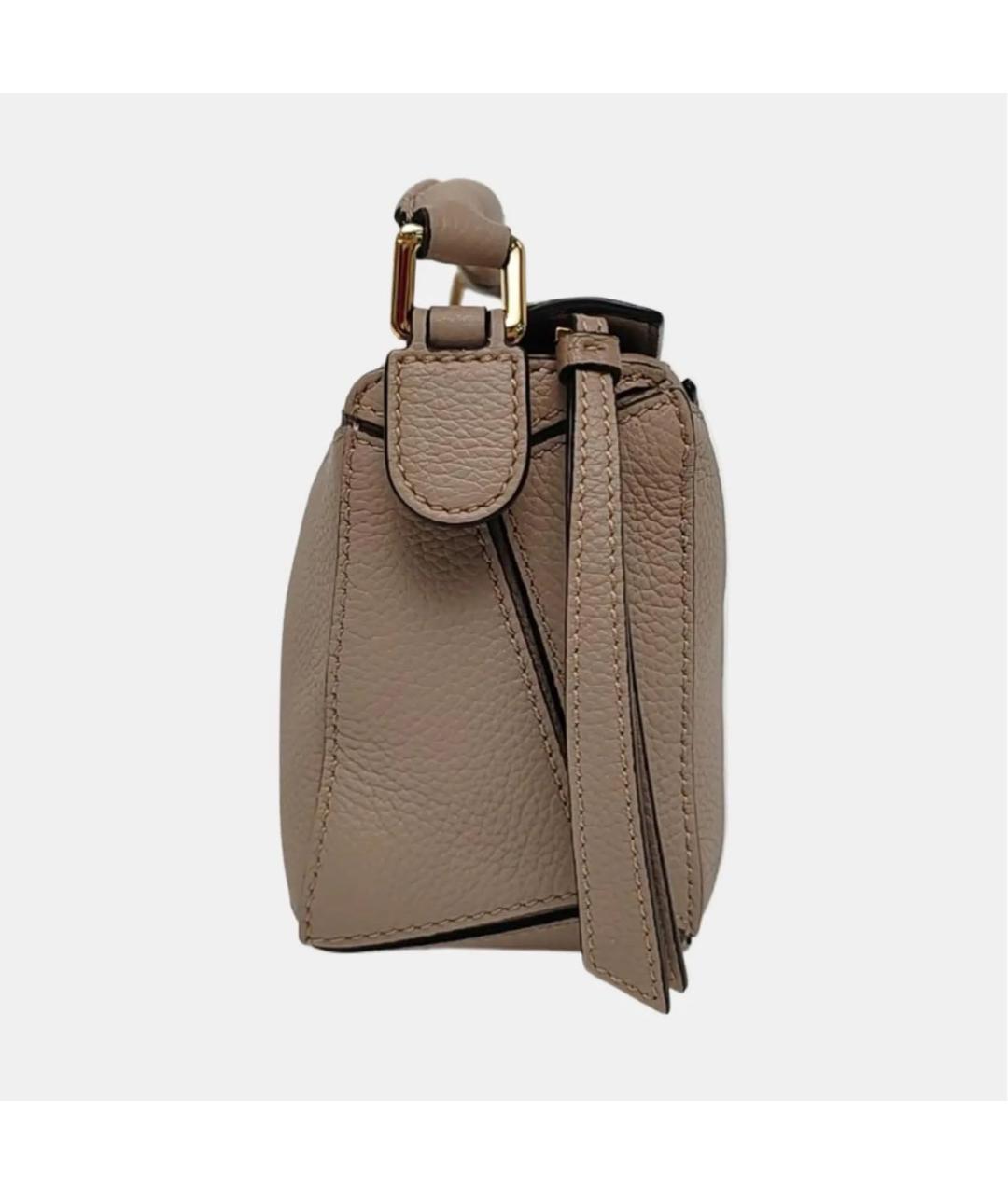 LOEWE Бежевая кожаная сумка через плечо, фото 3