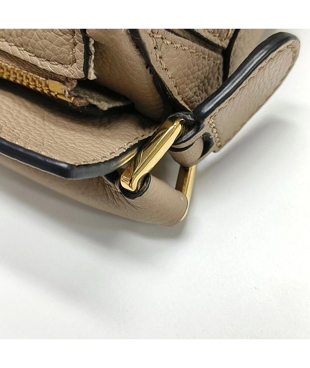 LOEWE Бежевая кожаная сумка через плечо, фото 7