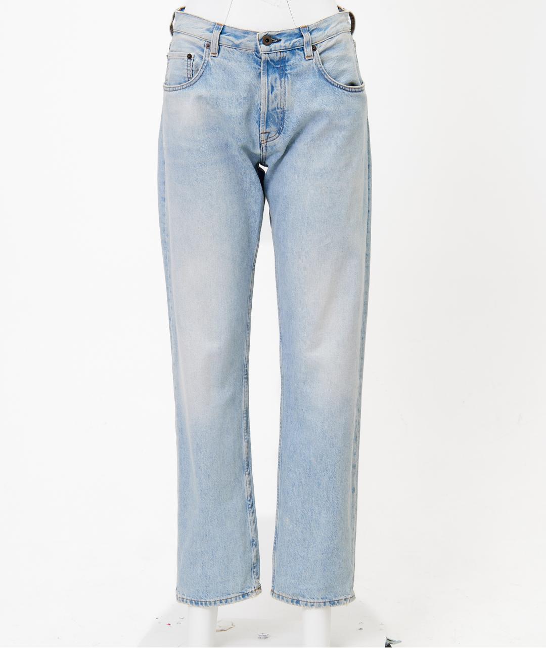 MIU MIU Голубые хлопковые прямые джинсы, фото 7