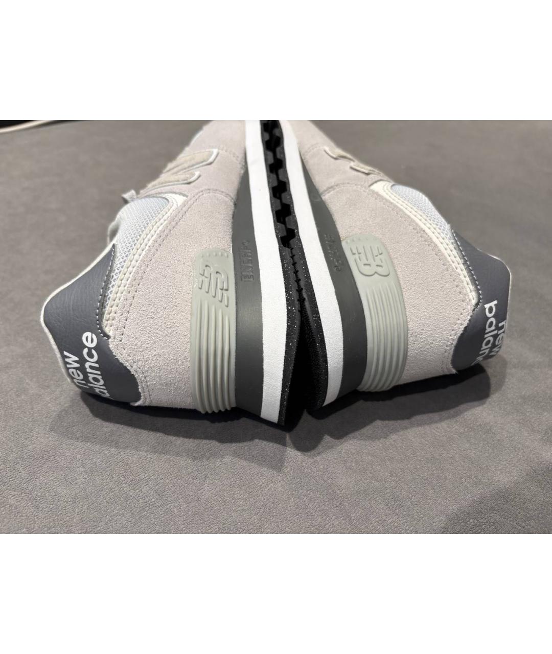 NEW BALANCE Серые замшевые низкие кроссовки / кеды, фото 4