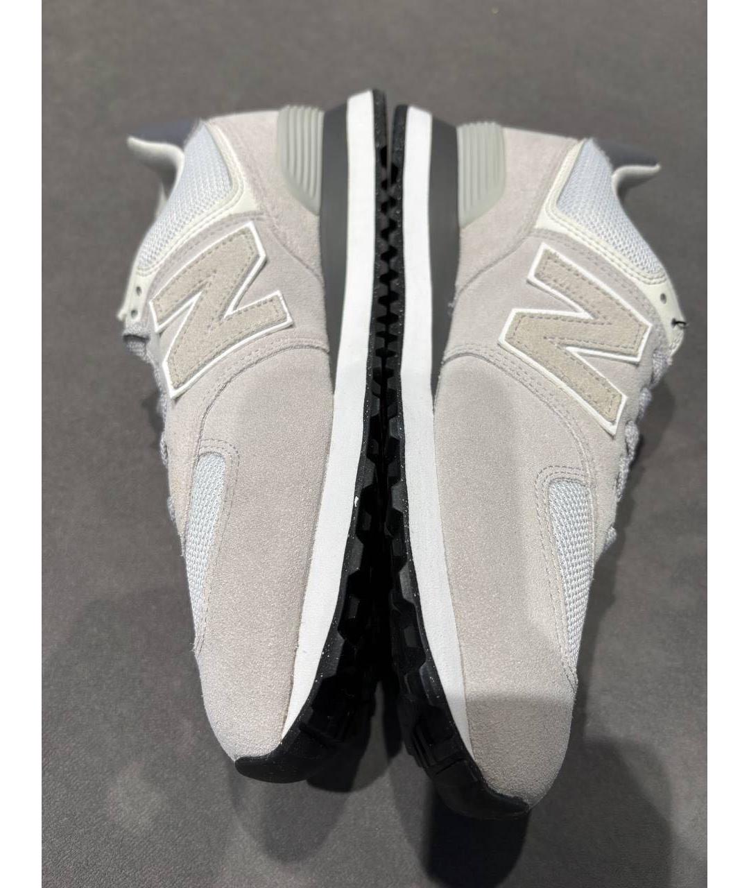 NEW BALANCE Серые замшевые низкие кроссовки / кеды, фото 3