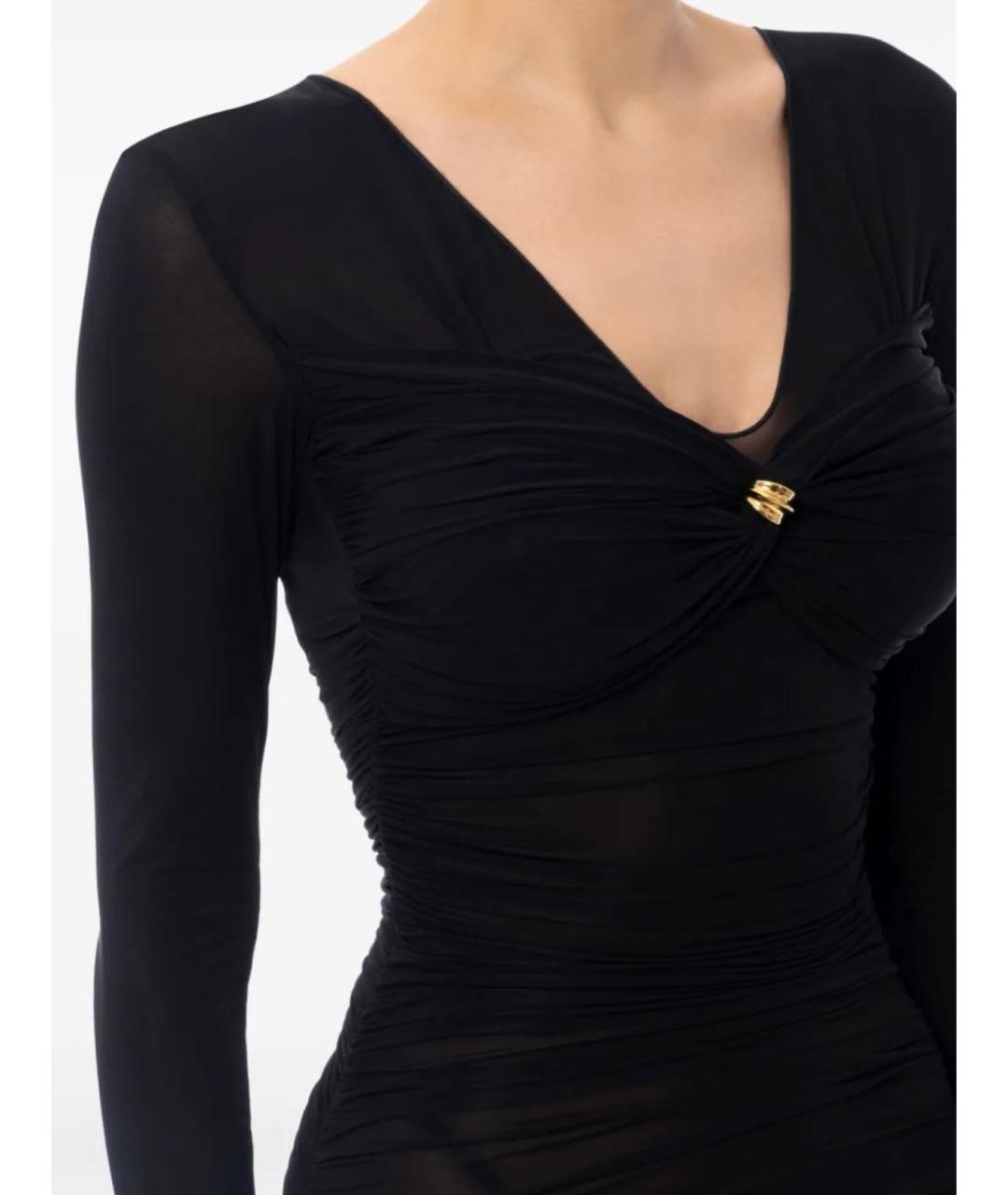 ELISABETTA FRANCHI Черное коктейльное платье, фото 4