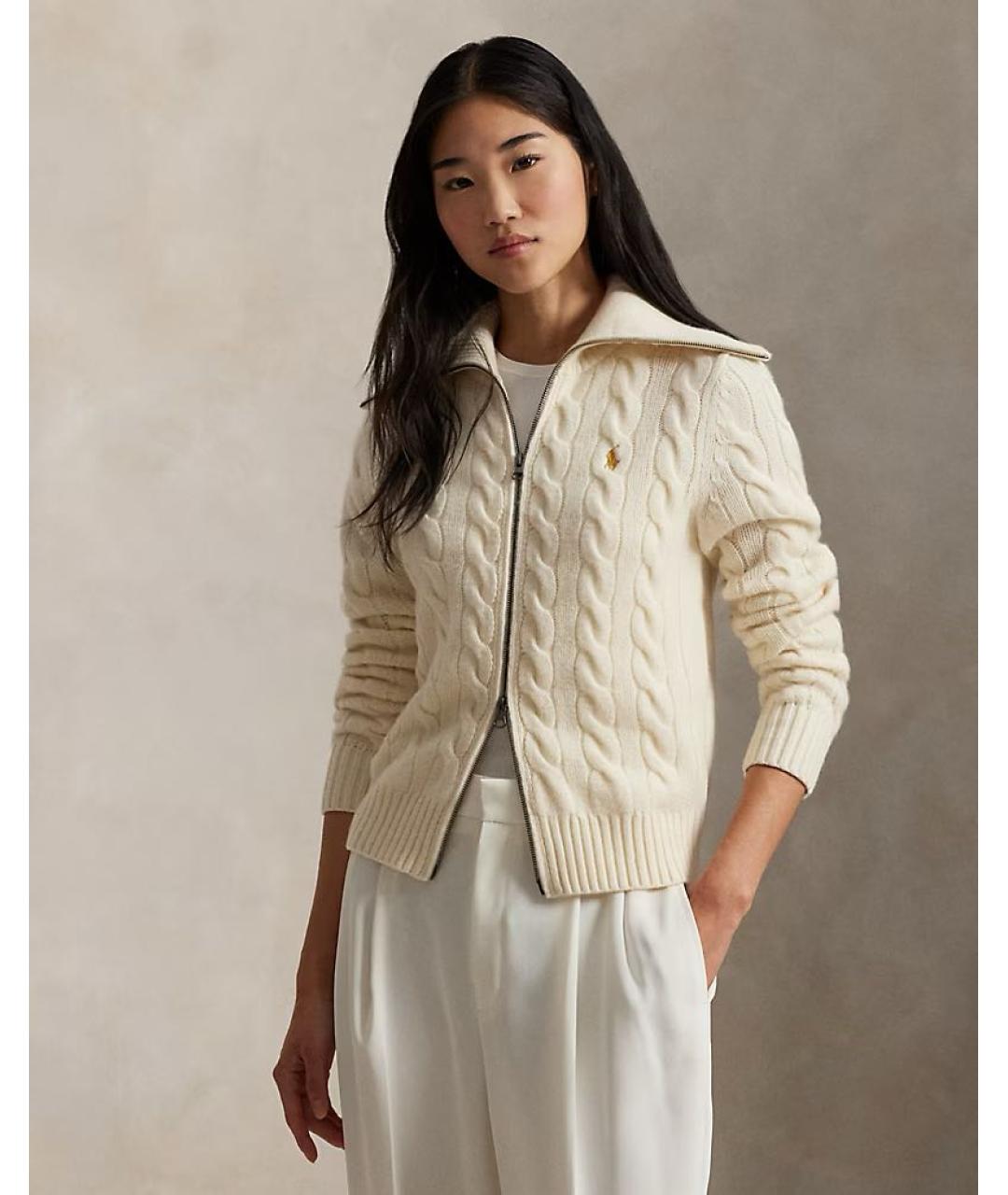 POLO RALPH LAUREN Бежевый шерстяной кардиган, фото 2