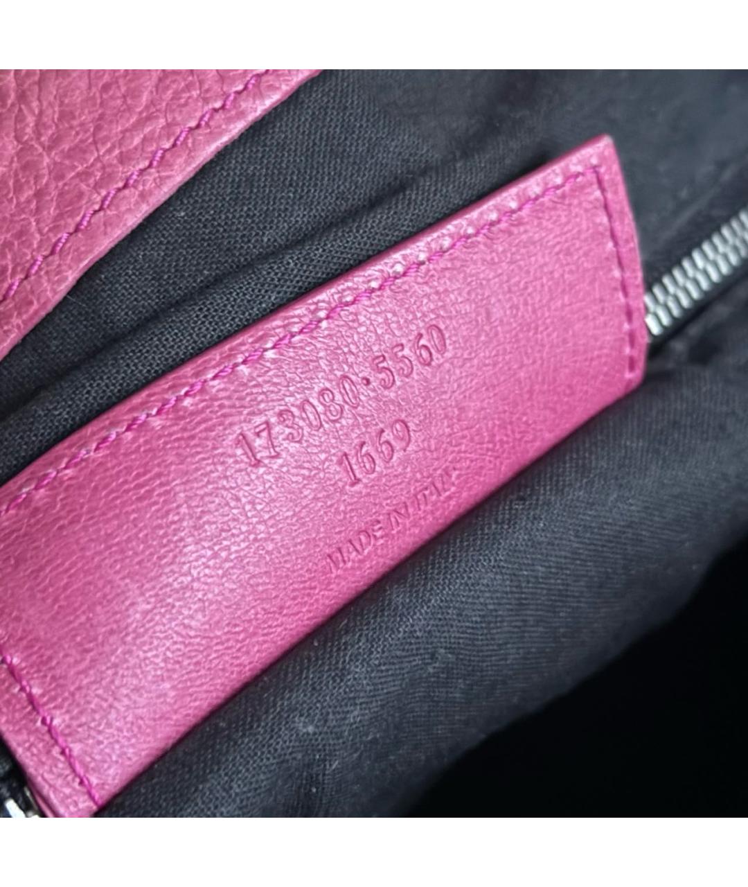 BALENCIAGA Розовая кожаная сумка с короткими ручками, фото 5