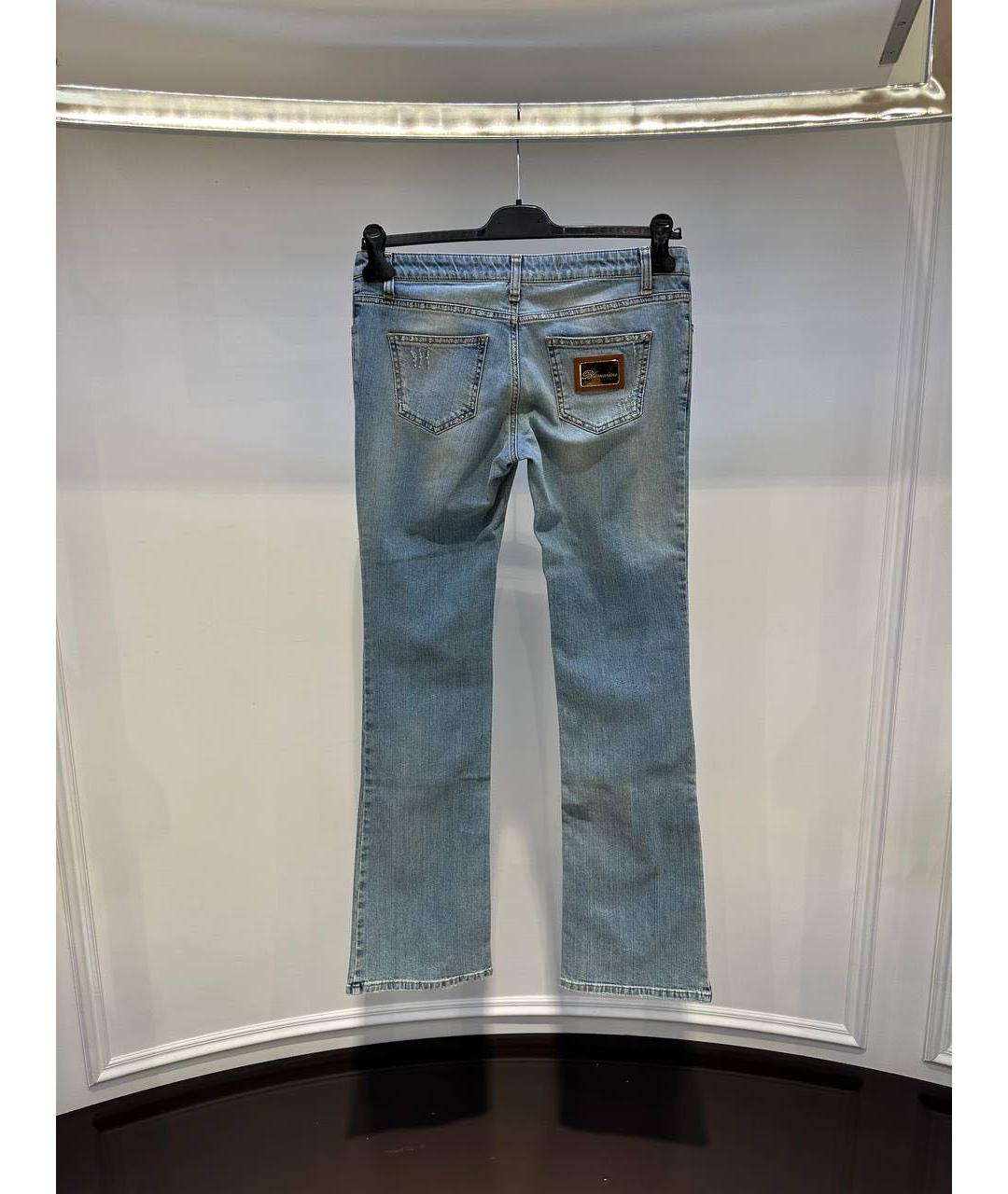 BLUMARINE Голубые хлопковые джинсы клеш, фото 2