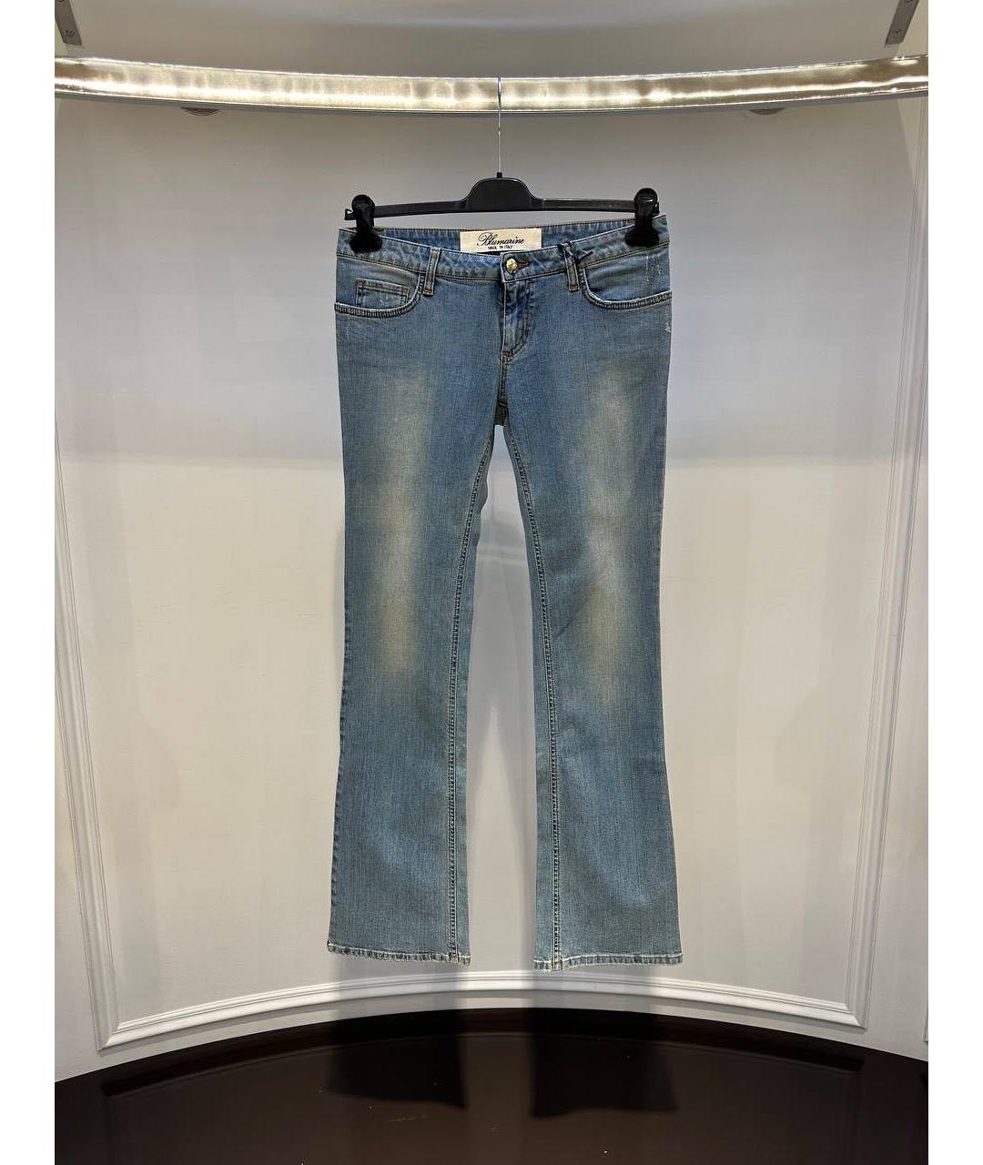 BLUMARINE Голубые хлопковые джинсы клеш, фото 3