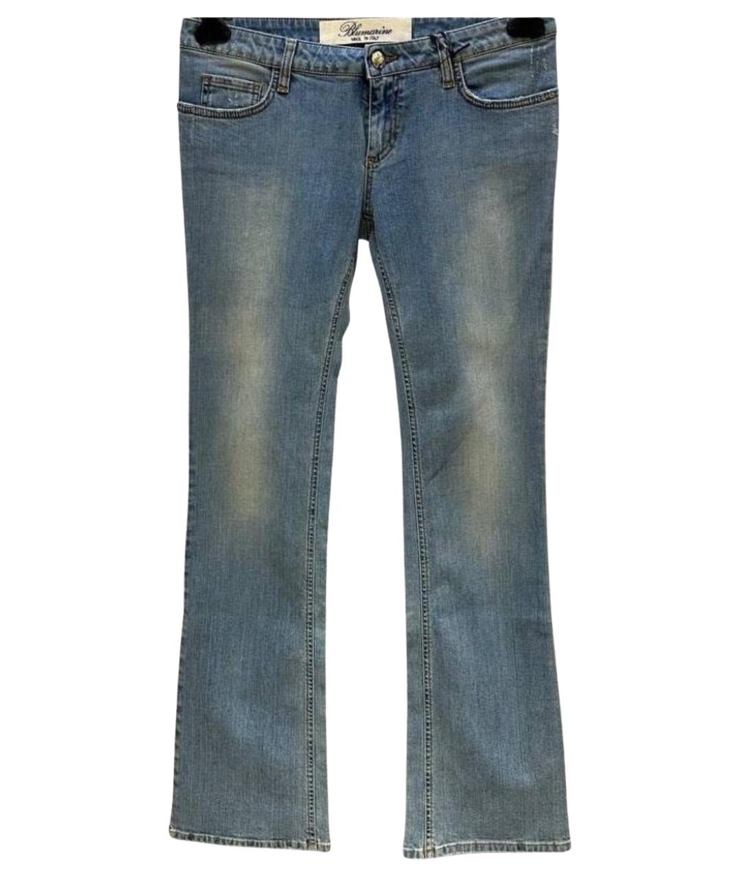 BLUMARINE Голубые хлопковые джинсы клеш, фото 1
