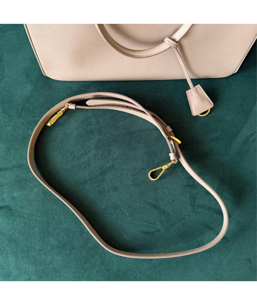 PRADA Бежевая кожаная сумка с короткими ручками, фото 2