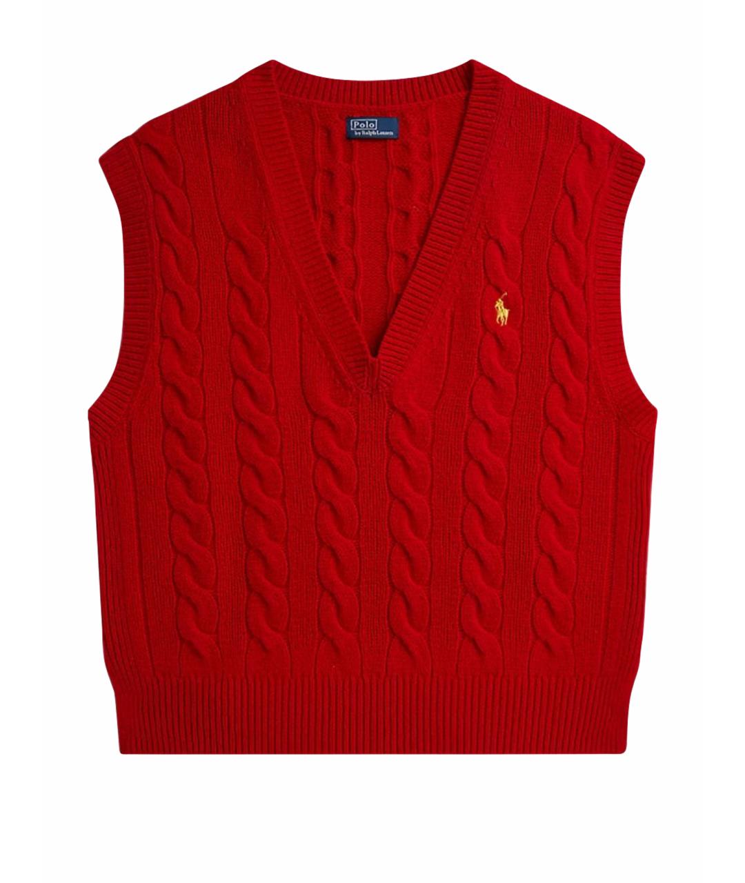 POLO RALPH LAUREN Красная шерстяная жилетка, фото 1