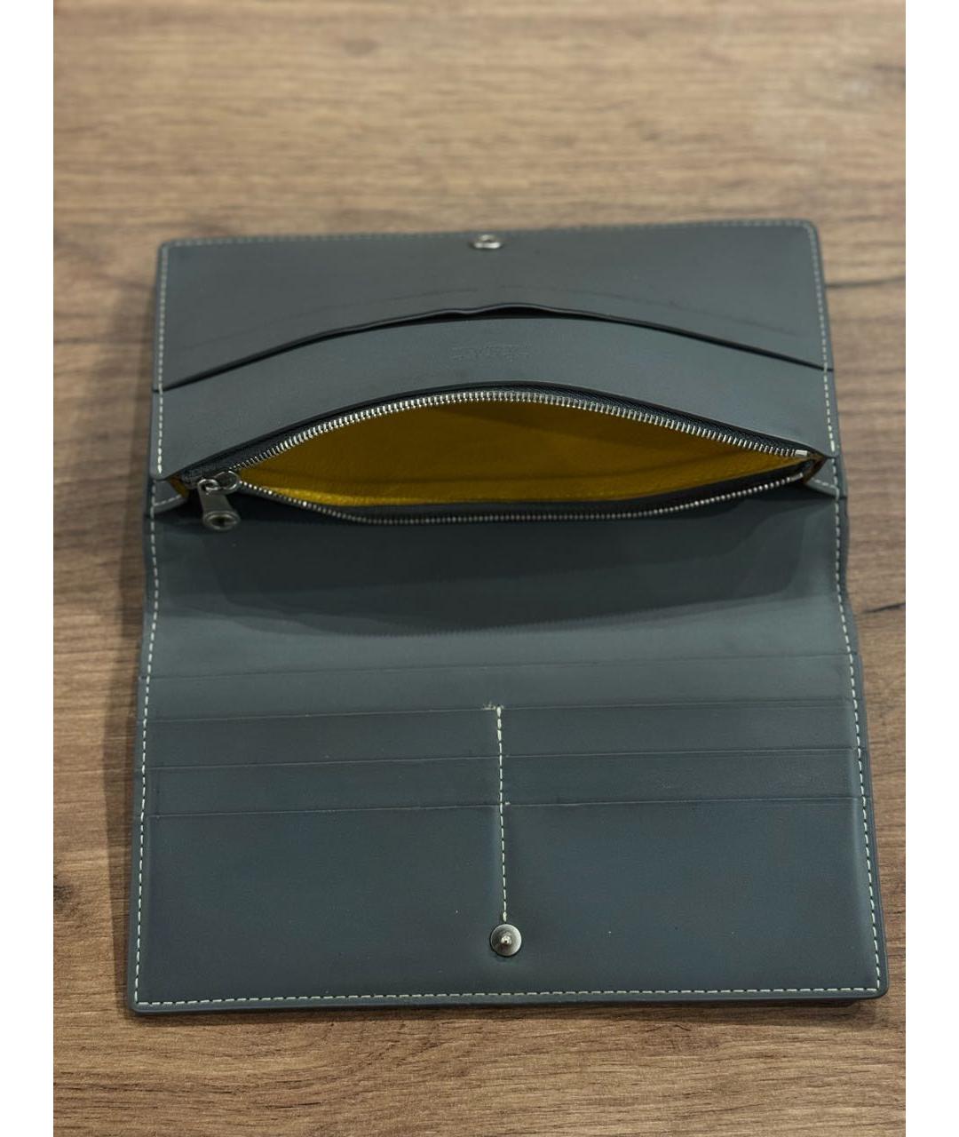 GOYARD Серый кожаный кошелек, фото 7
