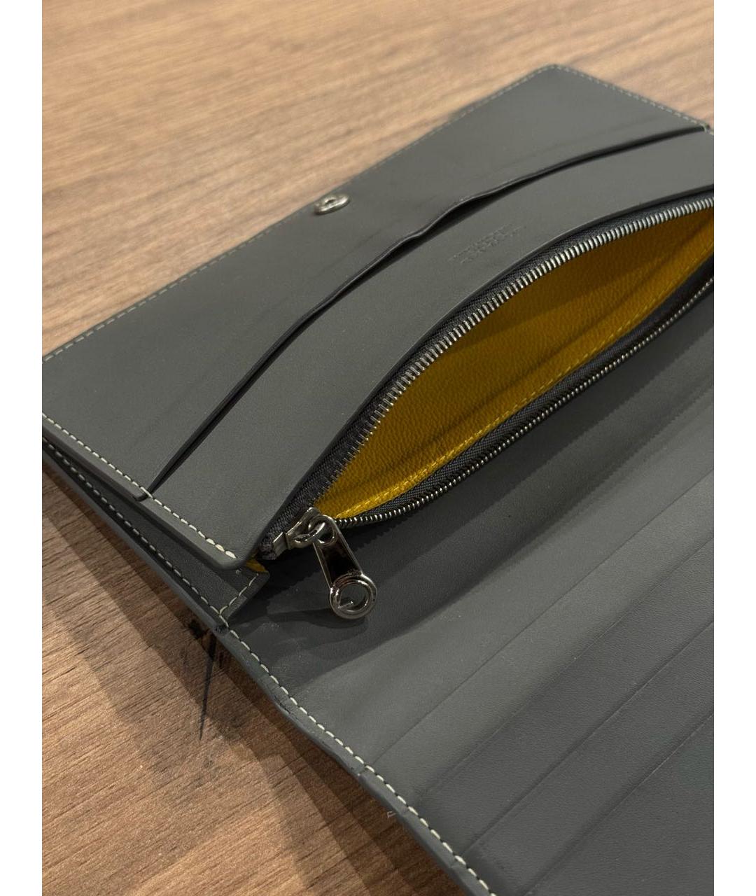 GOYARD Серый кожаный кошелек, фото 3