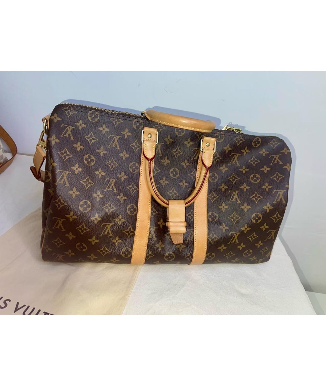 LOUIS VUITTON Коричневая дорожная/спортивная сумка, фото 5