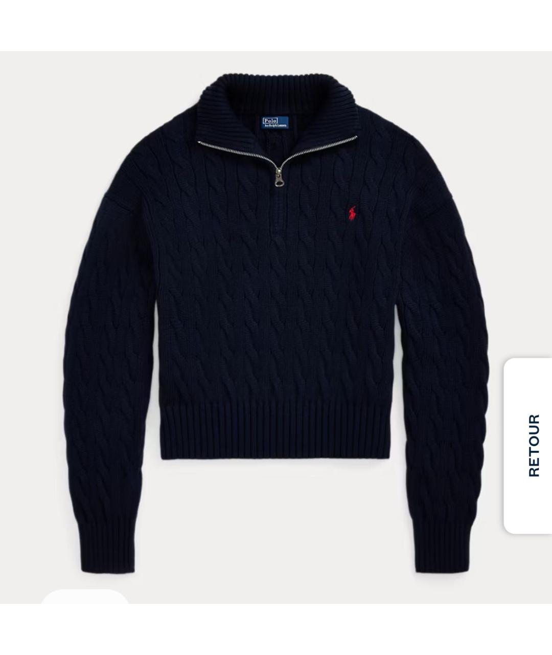 POLO RALPH LAUREN Темно-синий хлопковый джемпер / свитер, фото 4