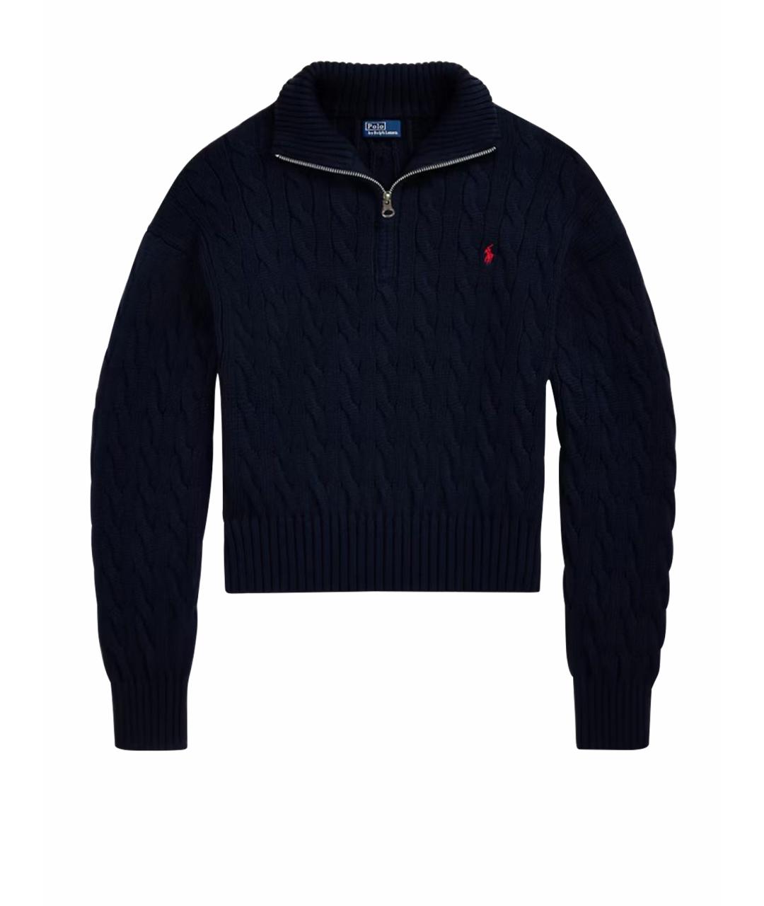 POLO RALPH LAUREN Темно-синий хлопковый джемпер / свитер, фото 1