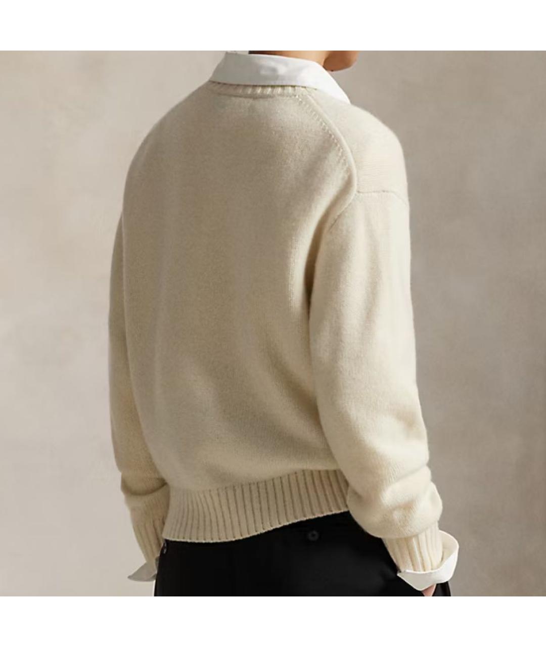 POLO RALPH LAUREN Бежевый шерстяной джемпер / свитер, фото 3
