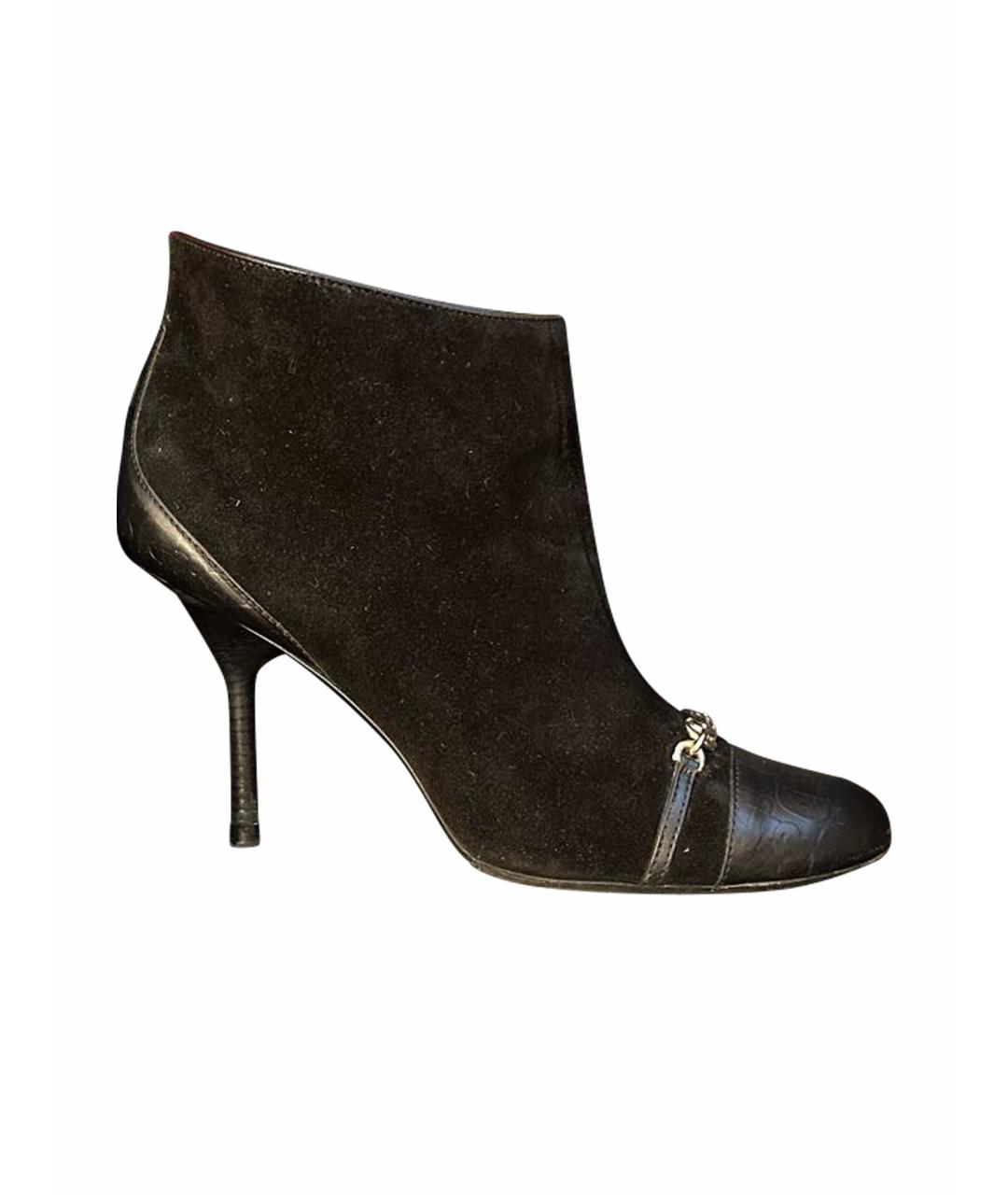 GUCCI Черные замшевые ботильоны, фото 1