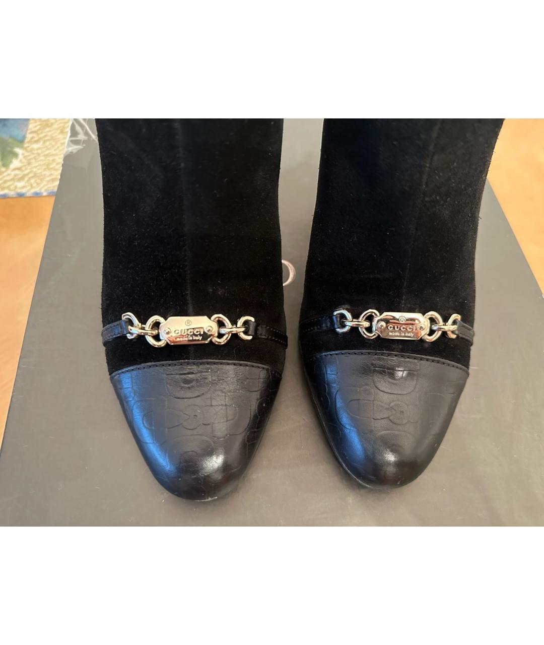 GUCCI Черные замшевые ботильоны, фото 2