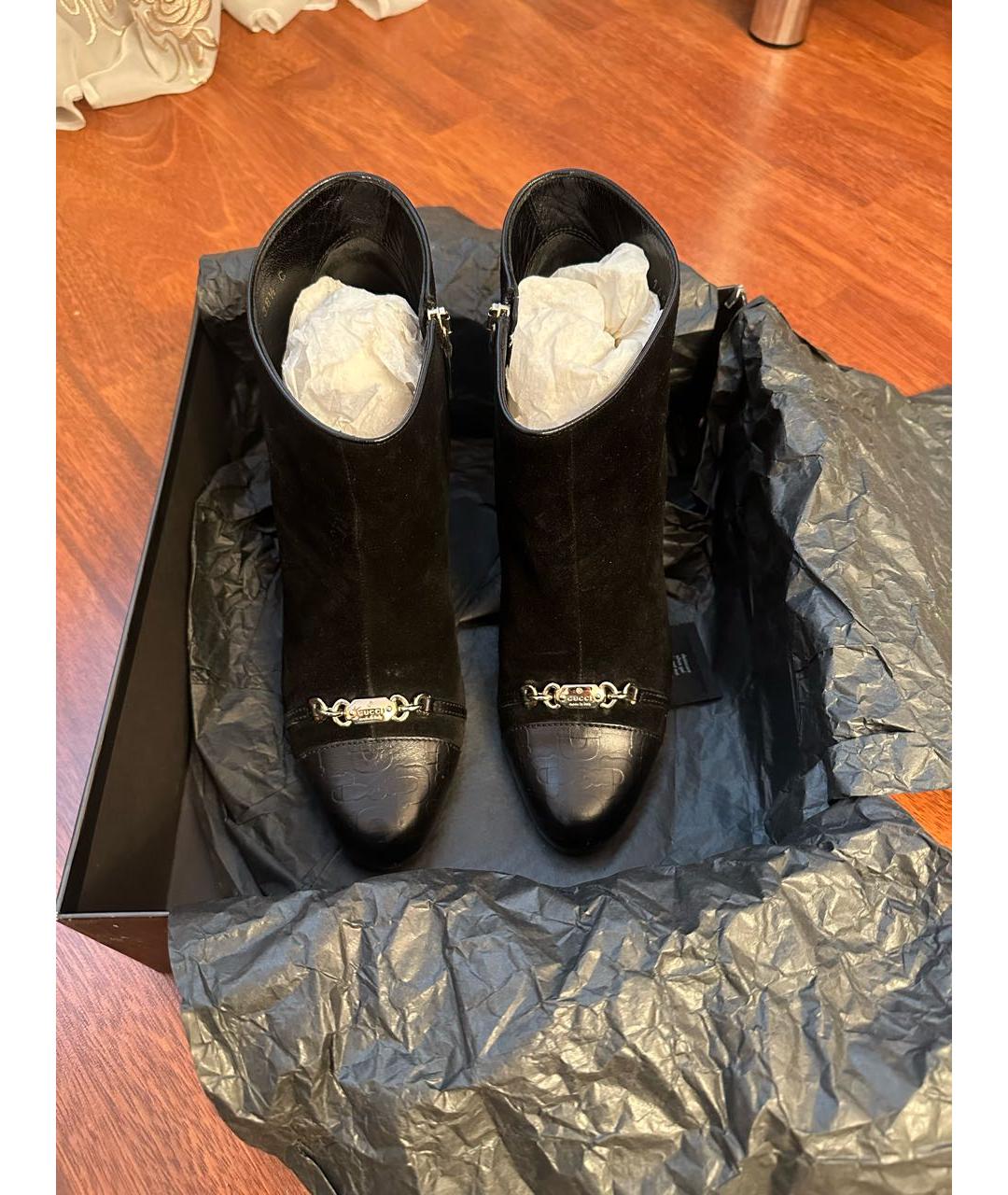 GUCCI Черные замшевые ботильоны, фото 3