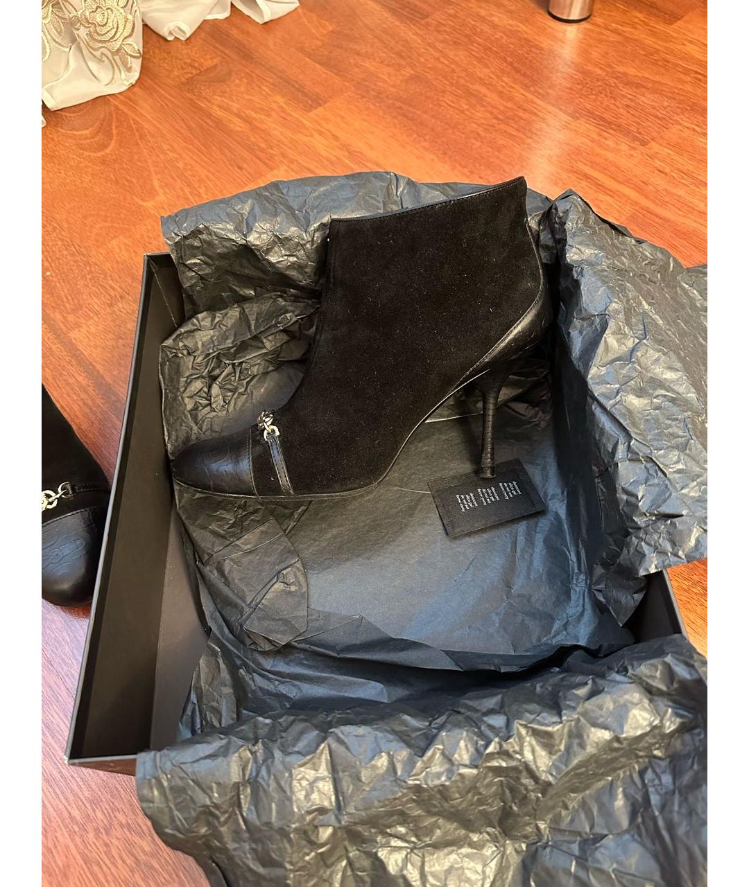 GUCCI Черные замшевые ботильоны, фото 7