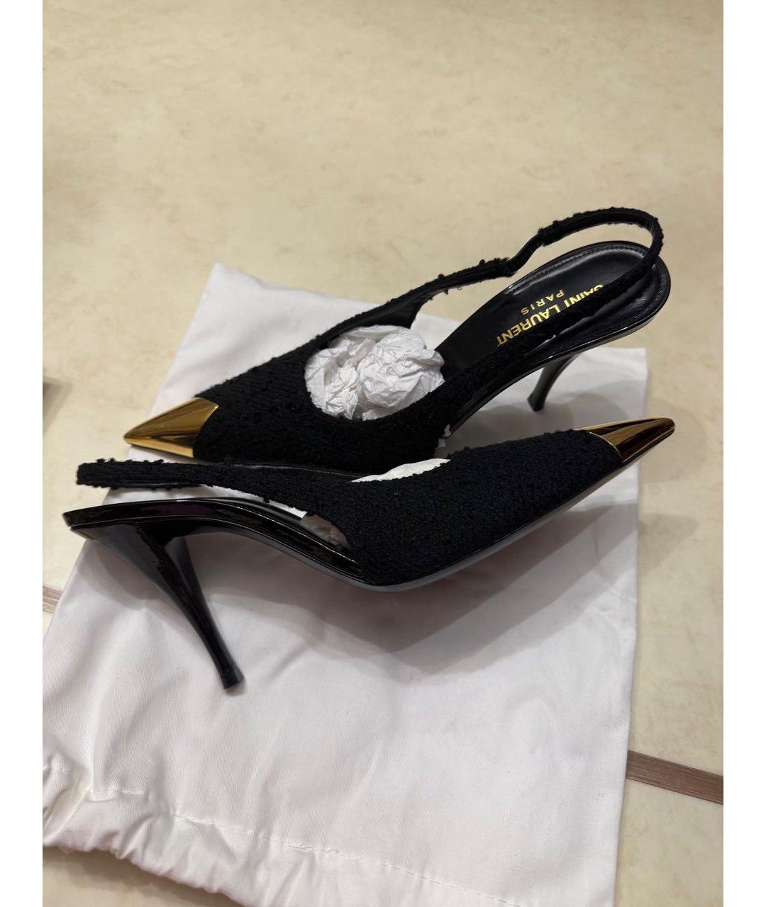 SAINT LAURENT Черные текстильные туфли, фото 7