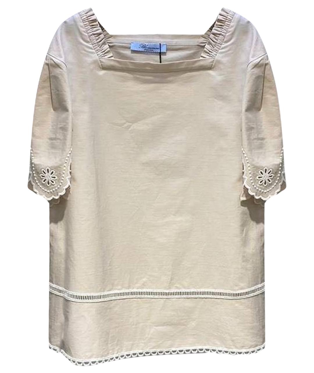 BLUMARINE Бежевая хлопковая блузы, фото 1