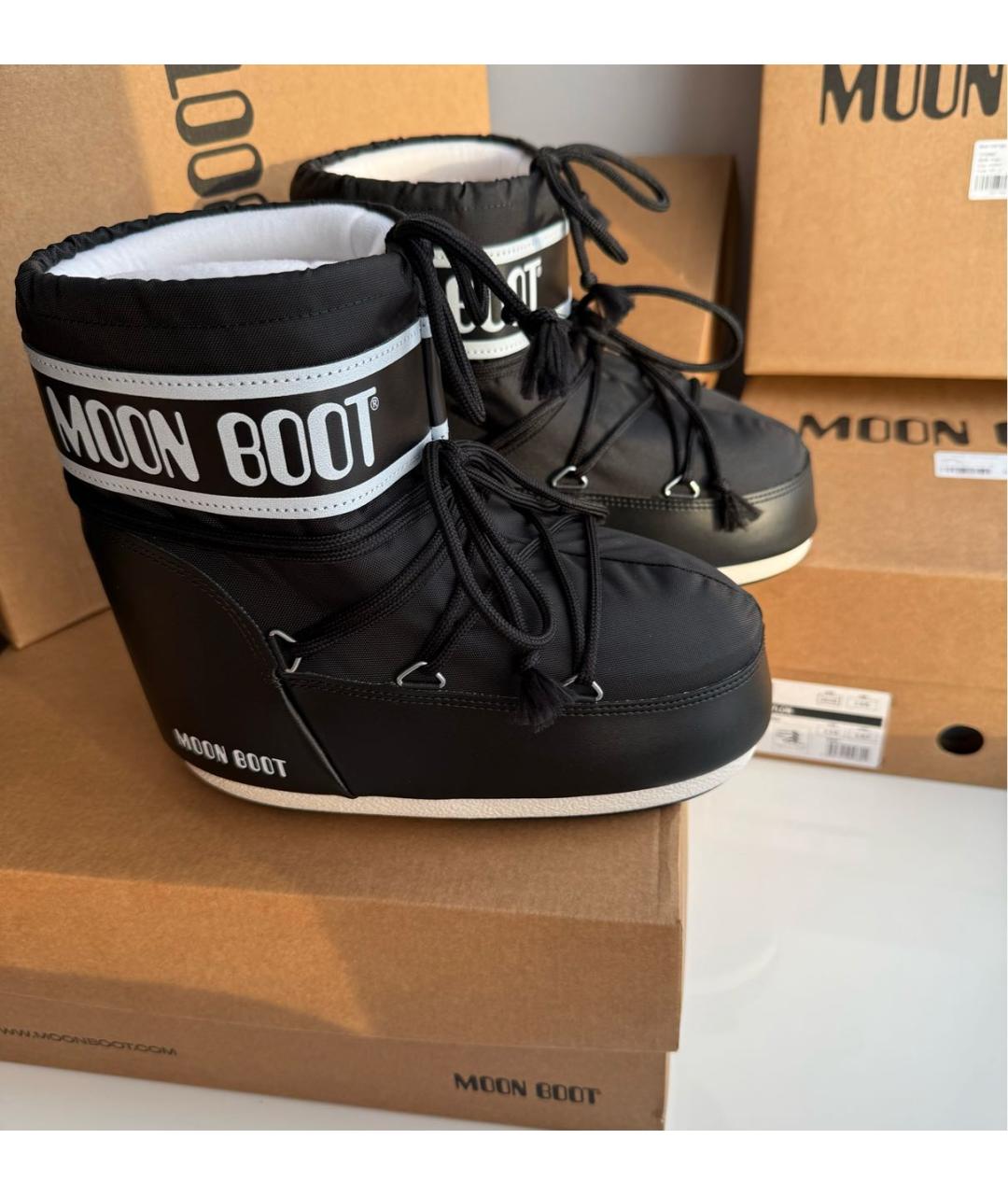 MOON BOOT Черные текстильные сапоги, фото 5