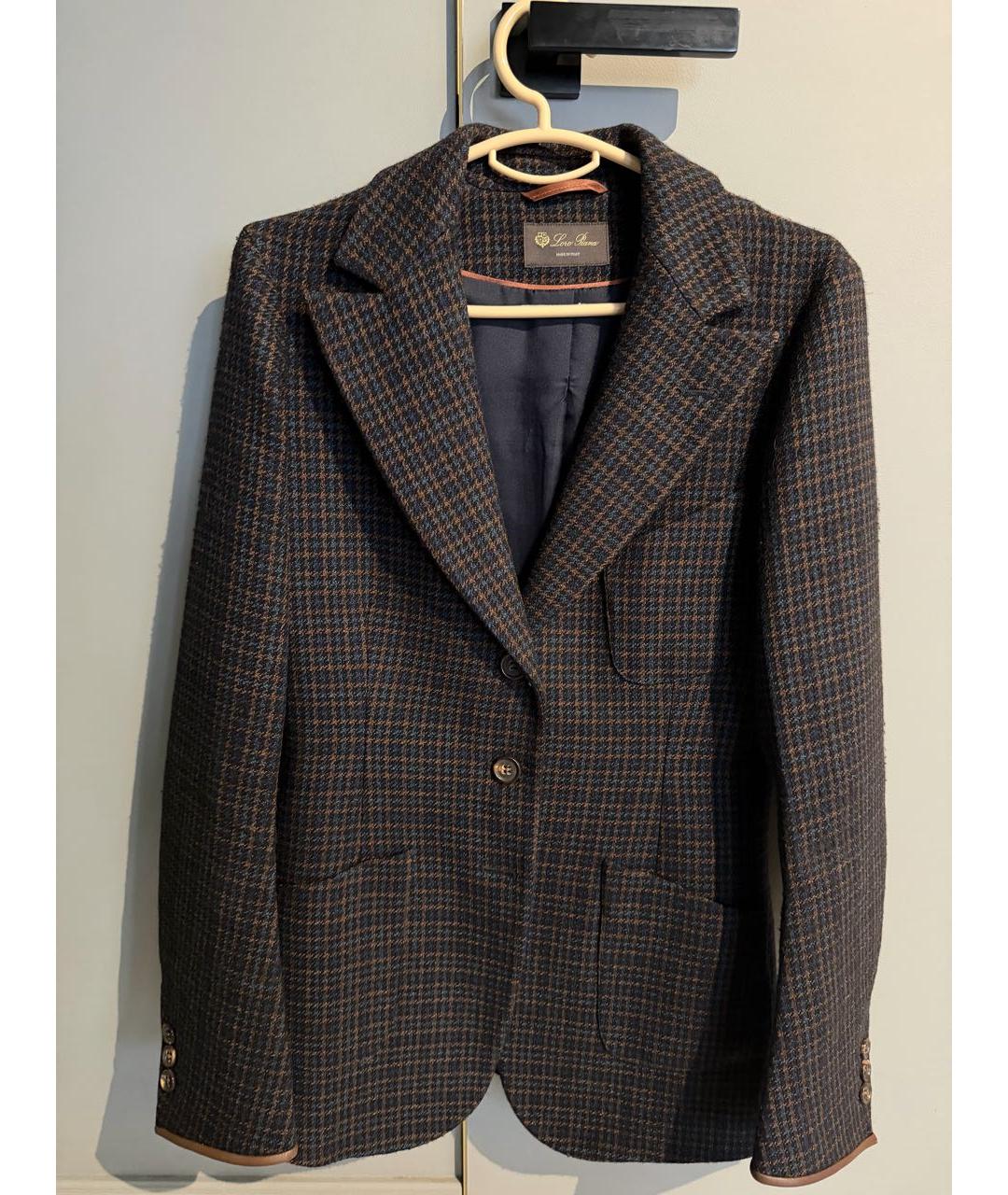 LORO PIANA Коричневый твидовый жакет/пиджак, фото 5