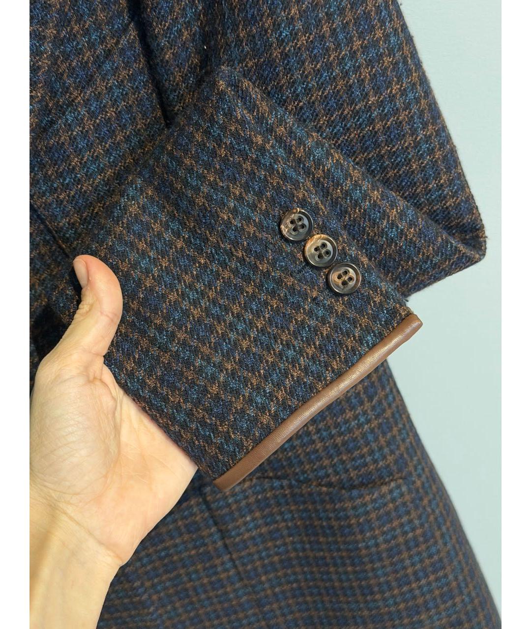 LORO PIANA Коричневый твидовый жакет/пиджак, фото 2