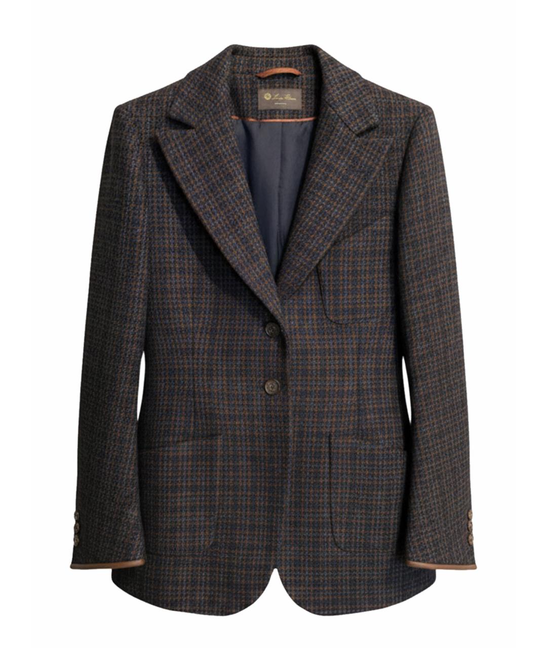 LORO PIANA Коричневый твидовый жакет/пиджак, фото 1