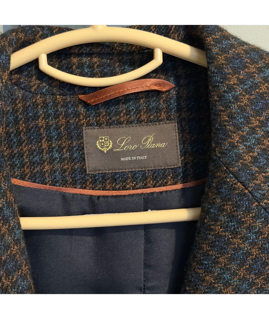 LORO PIANA Коричневый твидовый жакет/пиджак, фото 3