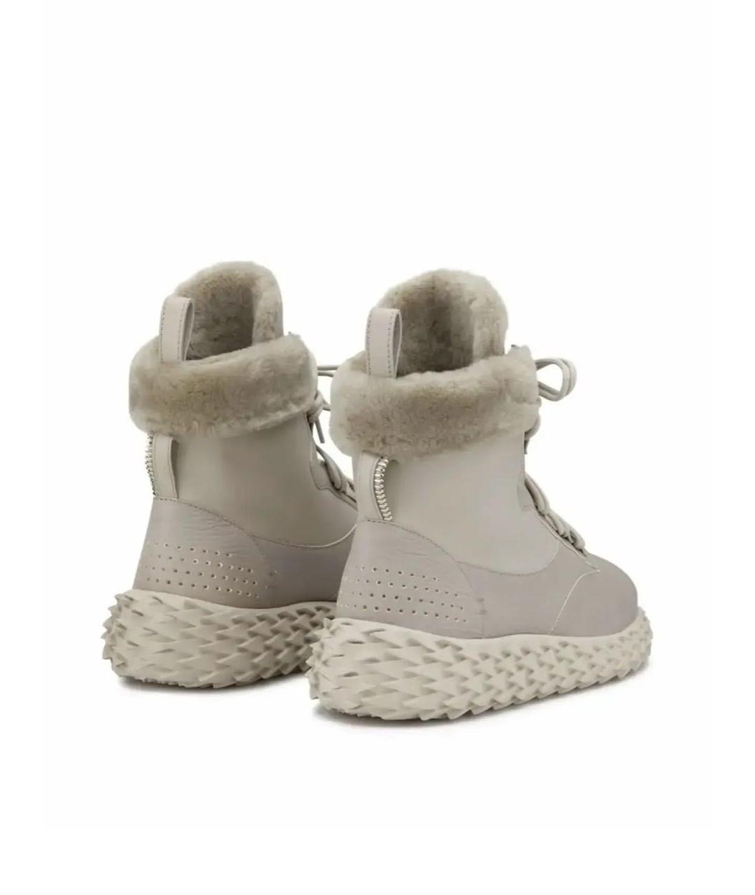 GIUSEPPE ZANOTTI DESIGN Серые кожаные ботинки, фото 3