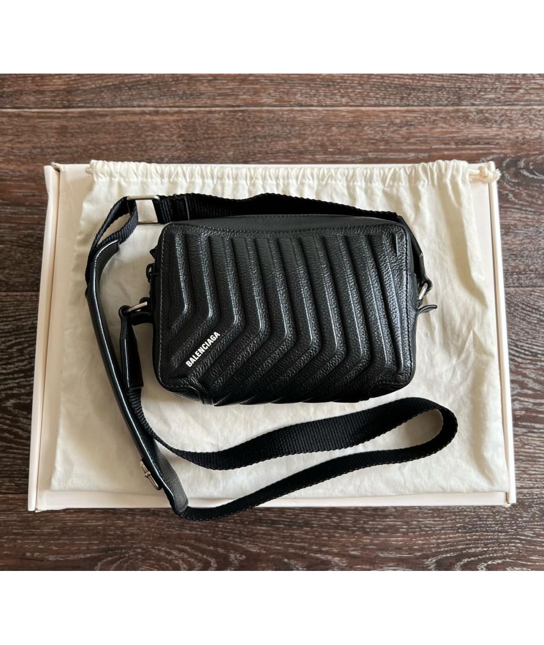 BALENCIAGA Черная кожаная сумка на плечо, фото 7