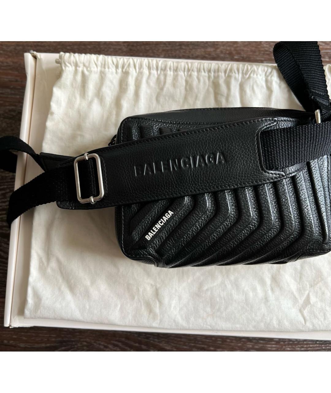 BALENCIAGA Черная кожаная сумка на плечо, фото 2