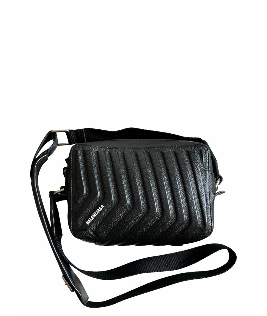 BALENCIAGA Черная кожаная сумка на плечо, фото 1