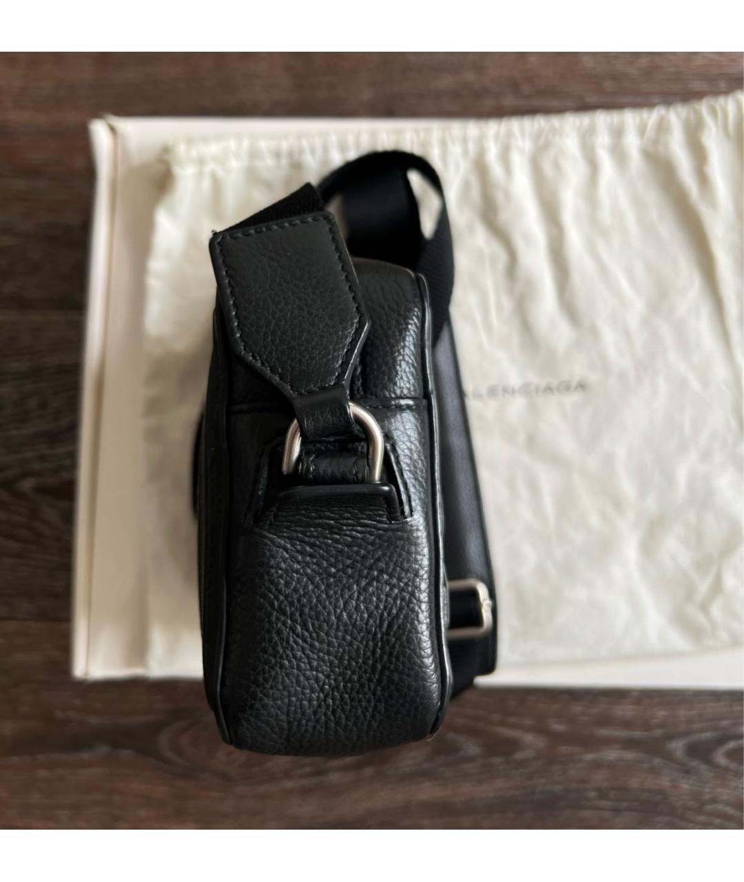 BALENCIAGA Черная кожаная сумка на плечо, фото 3